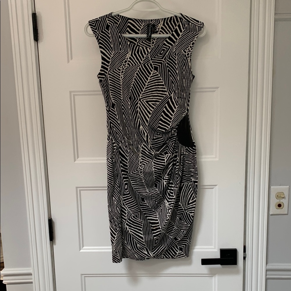 Stylish Black and White Geometric Dress